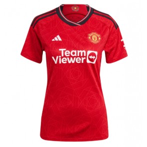 Lacne Ženy Futbalové dres Manchester United 2023-24 Krátky Rukáv - Domáci